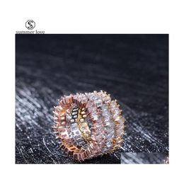 Band Rings Valentines Day Rainbow Cz Classic Engagement Wedding Stack For Women Irregar Zircon Jewellery Giftz Drop Delivery Dheo4