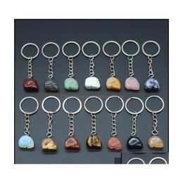 Key Rings Jewellery Healing Reiki Chakra Natural Stone Skl Pendant Keychain Crystal Chakras Quartz Chains Aessories 472C3 Drop Delivery Dhx9I