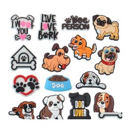 Shoe Parts Accessories Wholesale 100Pcs Pvc Adorable Dogs Boys Girls Sandals Designer Decorations Buckle For Dog Lover Croc Charms Dhzpy