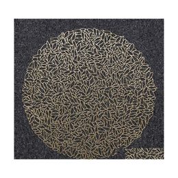 Mats Pads 6 Pcs Pressed Metal Round Placemat/Hollow Placemat For Wedding Table /Modern Dining Decoration Drop Delivery Home Garden Dhjnr