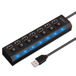 Power Cable Plug USB Hub 2.0 Splitter Multi Hub Adapter Several Ports Power Adapter USB 2.0 With Switch Laptop Accessories For PC