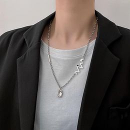 Pendant Necklaces Necklace Women Geometric Woman Chain Charms Girls Jewelry Silver Color Trendy European Zinc Alloy Halskette