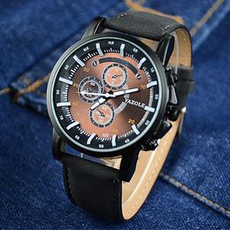 Wristwatches Brand Sport Men Watch Fashion Personality Student Creative PU Strap Waterproof Quartz Wristwatch Relogio Masculino