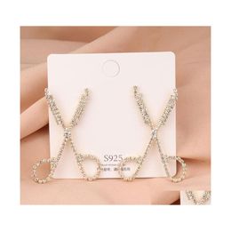 Charm Rhinestone Scissors Earrings For Women Girls Personality Stud Jewellery Fashion Party Temperament Earring Accessories K28Fa Drop Dhy62