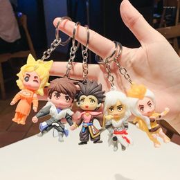 Keychains King Of Glory Keychain Men Key Chain Gifts For Luxury Fashion Women PVC Anime Kawaii Phone Charm Car Accessories Miri22