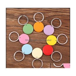 Key Rings Jewellery Wooden Bead Keychain Can Print Round And Cotton Tassel Pendant Ringcustomized Foreign Trade Beaded Frilled Wafer C Dh9Zf