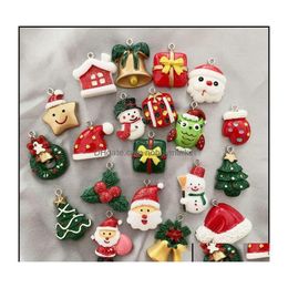 Charms Jewellery Findings Components 50Pcs Resin Simation Mixed Style Sending Random Christmas Pendant Diy Aessories Handmade Necklace Dhz15