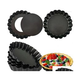 Baking Pastry Tools 7Pcs 4Inch Mini Tart Pans With Removable Bottom Nonstick Quiche Reusable Fluted Edges Small Molds For Party Dr Dhzdz