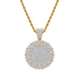 Pendant Necklaces Bling Hip Hop Sunflower Copper Micro Pave With CZ Stones Necklace Jewellery For Men And Women CN024