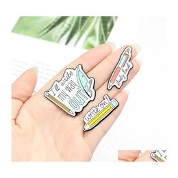 Pins Brooches Originality Pencil Brooch Ornaments Ball Pen Letter Modelling Badge Personality Accessories Baking Paint Insignia 1 3 Dhxb8