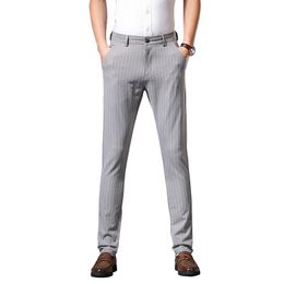 Men's Suits & Blazers Autumn Bamboo Fibre Casual Pants Classic Style Business Fashion Grey Stretch Cotton Trousers Male Brand Clot