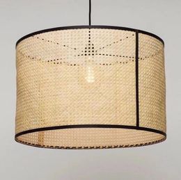 Lamp Covers & Shades Rattan Lampshade Pendant Cover Country Style Hanging Light Shade