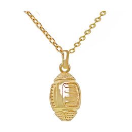 Pendant Necklaces 18K Gold American Football Sports For Women Rugby Shape Chains Fashion Lovers Jewelry Gift Drop Delivery Pendants Otzs9