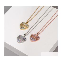 Pendant Necklaces Women Fashion Rhinestone Love Crystal Mom Heart Necklace Accessories Mothers Day Gifts Jewellery P330Fa Drop Deliver Dhpwj