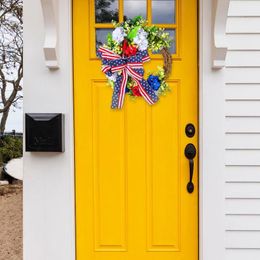 Decorative Flowers & Wreaths Wreath Patriotic Independence Day Decoration For Usa With Painted Wooden Back Home