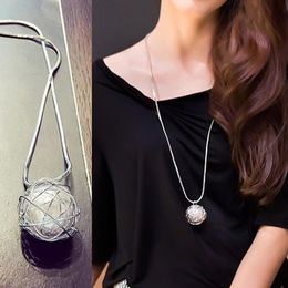 Pendant Necklaces European And American Fashion Alloy Wire Wrapped Imitation Pearl Nest Necklace Women's Jewellery