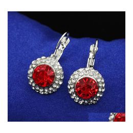 Charm 6 Colors Option Earring Women Lady Stud Earrings Fashion Crystal Clip Trendy Jewelry Party Gift Drop Delivery Otwiu