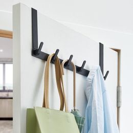 Hooks & Rails Black Hook Behind The Door Punch Free Hanger Storage On Bedroom Wall Hanging Door-back Clothes HolderHooks