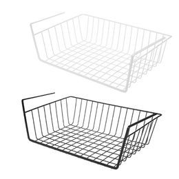 Hooks & Rails Hanging Iron Storage Shelf Cupboard Desk Mesh Basket Rack Cutting Board Under Holder Organiser Kitchen Chopping Block RackHook