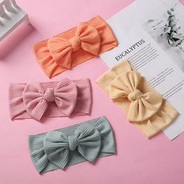 Baby Girls Headband Big Bow Tie Ribbon Hair Band Kids Wrap Bebe Turban Infant Hair Accessories Newborn Photo Props 1416