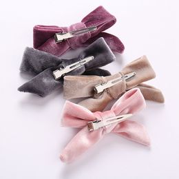 Solid Colour Ribbon Bowknot Hair Clips for Baby Girls Handmade Kids Bows Hairpin MiNi Barrettes Hair Accessories 1423