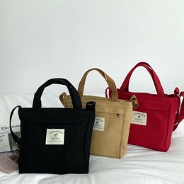 Storage Bags Canvas Bag Female Messenger Ins Japanese Small Square Korean Literary Retro Handbag Home Organisers BagsStorage