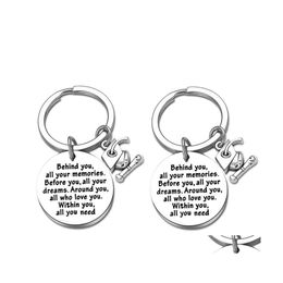 Key Rings 2021 30Mm Creative Ring Graduation Season Gift Doctor Hat Pendant Keychain Behind You All Your Memories Jewelry Accessorie Dhfp8