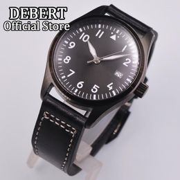 Wristwatches 40mm Men Watch Sapphire Crystal Black PVD Case NH35a Automatic Mechanical Date Male Custom LOGO Sterile Dial Men's WatchWri