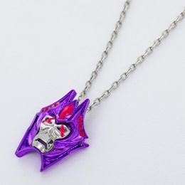 Pendant Necklaces Gothic Purple Skull Mask Necklace Young Girl Y2K Evil For Woman Jewellery Wholesale Gift CharmPendant