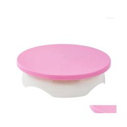 Baking Pastry Tools 1Pcs Cake Turntable Stand Decoration Accessories Diy Mould Rotating Stable Antiskid Round Table Kitchen Drop De Dhham