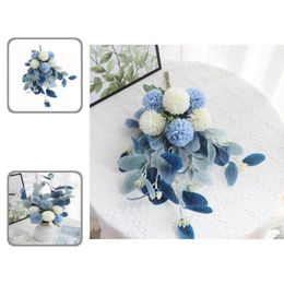 Decorative Flowers & Wreaths Smooth Line 1 Bouquet Special Everlasting Fake Flower Faux Silk Artificial Plant Floral Clear Texture For Bride