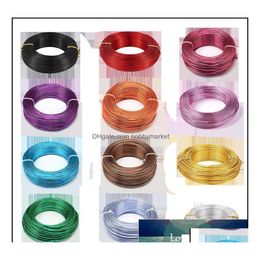 Cord Wire Jewellery Findings Components 1Roll Aluminium For Making Diy Necklace Bracelet 0.8Mm 1Mm 1.5Mm 2Mm M 4Mm 5Mm 6Mm 23 Colours Dhzd1