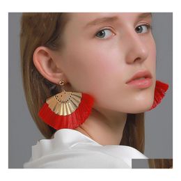 Stud Bohemia Fashion Jewellery Fan Tassels Dangle Earrings Vintage Geomtric Drop Delivery Dh0Po