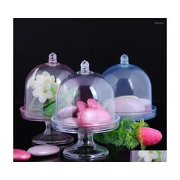 Baking Pastry Tools 12Pcs/Set Transparent Cake Stand Wedding Party Candy Dessert Display Box Tray Birthday Drop Delivery Home Gard Dhxzh