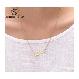 Pendant Necklaces High Quality Stainless Steel Letter Mama Necklace Mothers Love Jewelry For Moms Day Gifts Drop Delivery Pendants Dhpor