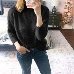 Women's Sweaters Fashion Women Autumn Winter Jumper Casual Solid Colours Turtleneck Long Sleeve Loose Warm Pullover Sweater Tops Plus Size#g3