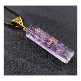 Arts And Crafts Crystal Amethyst Gravel Meditation Seven Chakra Pendum Necklace Orgone Energy Necklaces For Women Jewellery Drop Deliv Dhidf