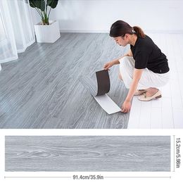 Wallpapers 91x15cm 3D Sself-adhesive Floor Sticker Thicken Wood Grain Wallpaper Wall Waterproof Room Wear-resistant Sticke