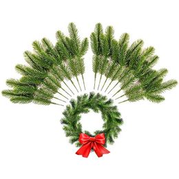 Decorative Flowers & Wreaths Artificial Flower Fake Plants Pine Needles Branches Garland 12/24/36pcs For Christmas Party Decorations Xmas Tr