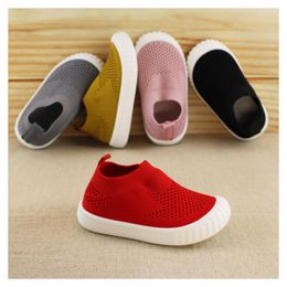 Athletic Shoes Arrival Children's Breathable Sneakers Boys Girls Soft-Soled Flying Woven Mesh Kids Non-Slip 2023