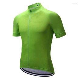 Racing Jackets Green Color Cycling Jersey Short Bicycle Shirt Bike Kit Wear Clothing Sleeve Team Motocross Mountain Jacket Sports MTB Gear