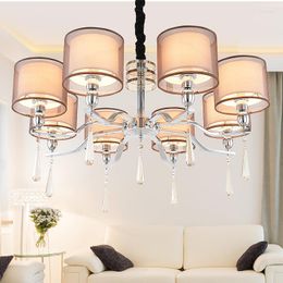 Подвесные лампы с несколькими люстра хрустальной гостиной спальни столовая световая мода простая эль оптовая Zx100