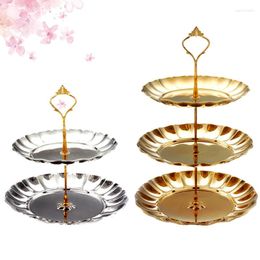 Plates Tier Stainless Steel Cake Stand Afternoon Tea Wedding Party Tableware Bakeware Shop Three Layer Rack ZM915