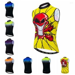 Racing Jackets Weimostar 2023 Bike Sleeveless Cycling Jersey Men Mountain MTB Vest Ropa Bicycle Top Shirt Yellow Red