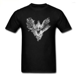 Men's T Shirts Crow Bone Wing Tshirts Men Logo Shirt Custom T-shirt Funky Black Tops Hip Hop Graphic Tees Cotton Fabric Clothes Cool