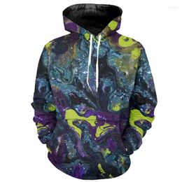 Men's Hoodies Cloudstyle Mens Hoodie 3D Special Oil Painting Style Hooded Sweatshirt Long Sleeve Pullover Streetwear Polyester Hoody