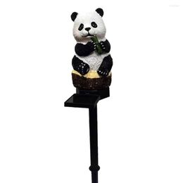 Panda Lamp Solar Resin Handicraft Floor Landscape Lighting Garden Intelligent Plug Ornaments Sensing