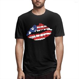 Men's T Shirts American Lips Short Sleeve T-shirt Summer Tops Fashion Tees