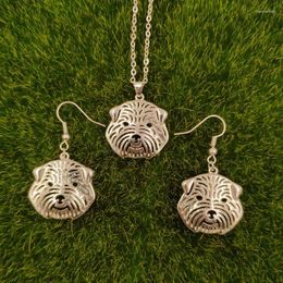 Necklace Earrings Set 2023 Norfolk Terrier Dog Animal Drop Cute Pendant For Women Female Wedding Christmas T163