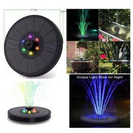 Decorazioni da giardino Pompa per fontana solare 7V/3W Luci LED colorate Piscine galleggianti Decorazioni per prato